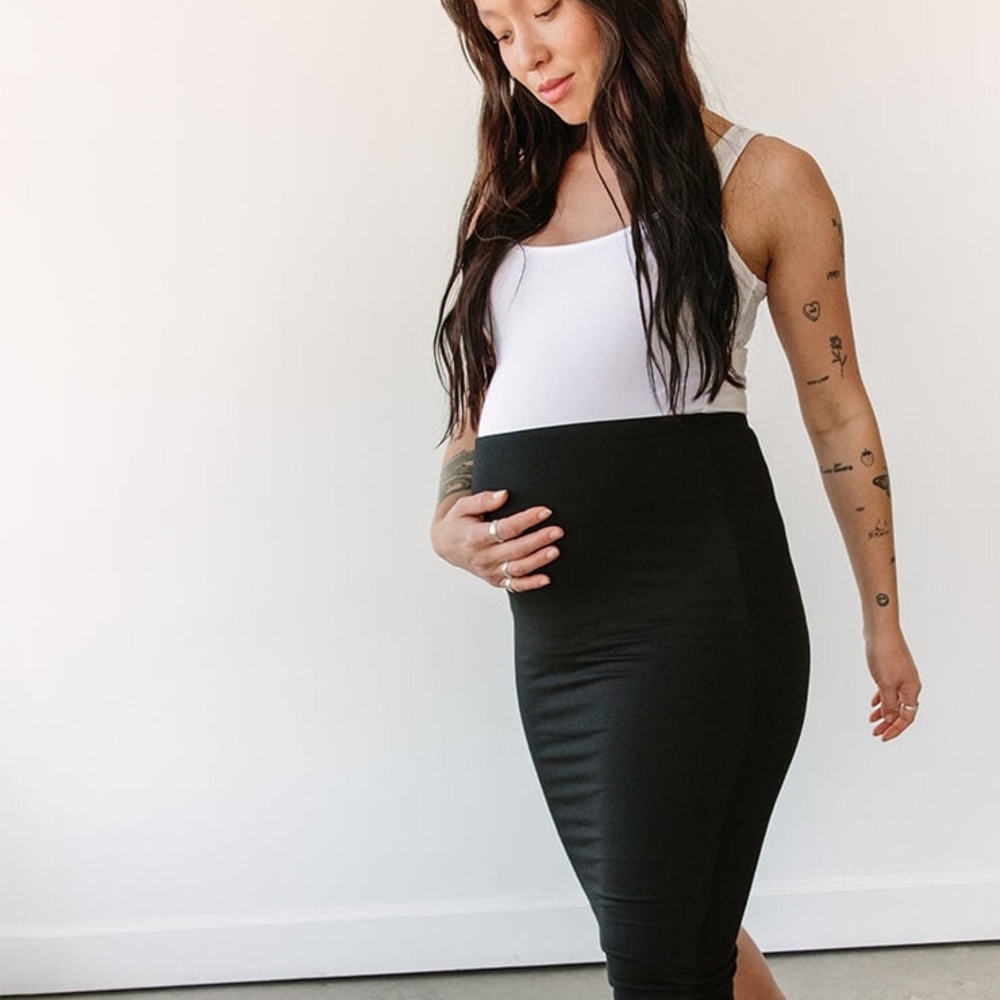 Black Maternity Pencil Skirt